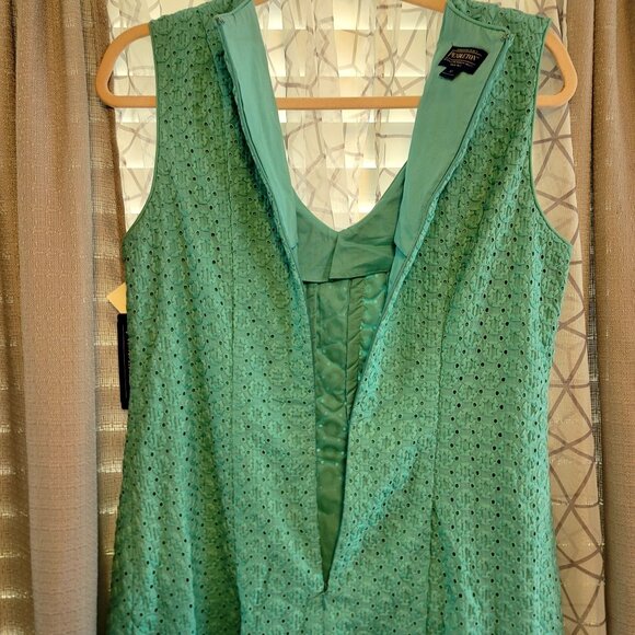 2010 Pendleton Womens Aqua Eyelet Sleeveless Dress Size 10 New Old Stock Tags - Picture 6 of 9